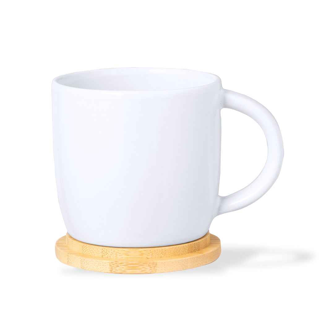 Zenara Ceramic Mug – Eco-Friendly Bamboo Lid Coffee Mug
