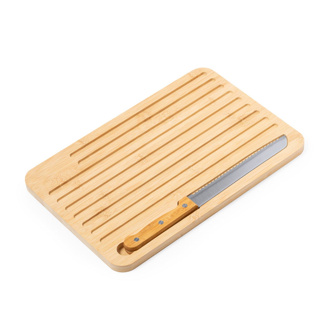 Myoria Bamboo Kitchen Board with Knife – Sustainable and Practical