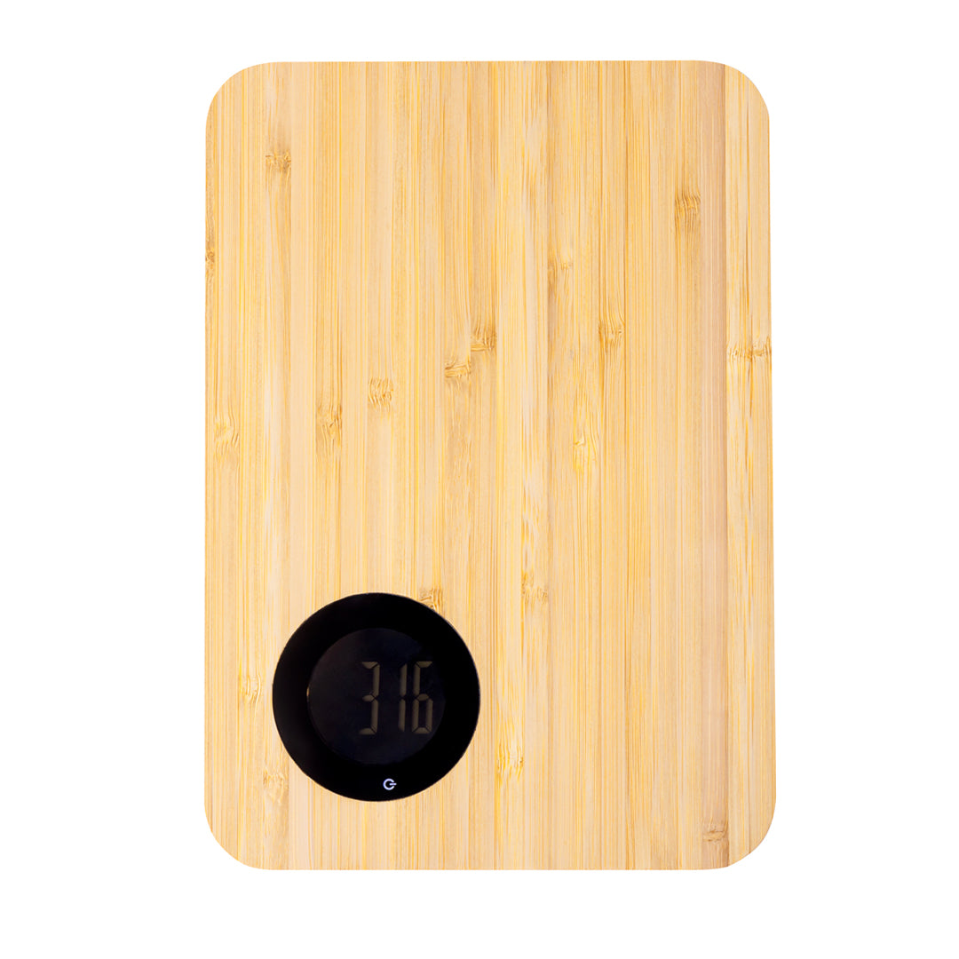 Mentina Bamboo Cutting Board with Digital Scale – Sustainable Kitchen Essential