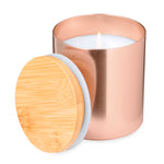 Rudyn Vanilla Scented Candle – Elegant Bamboo Lid Candle in Metal Jar