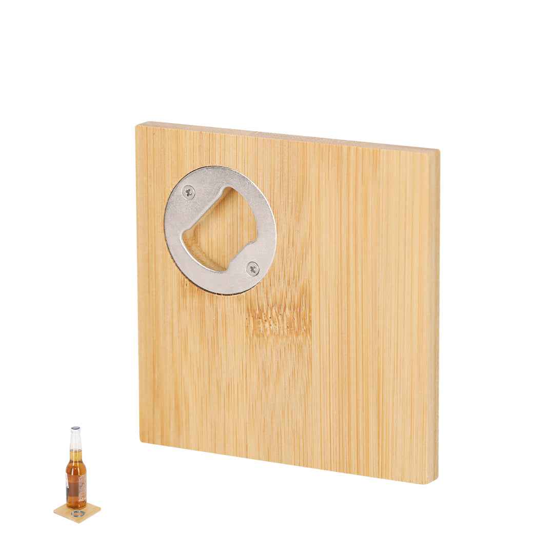 Lestral Bamboo Coaster with Bottle Opener – Practical and Sustainable