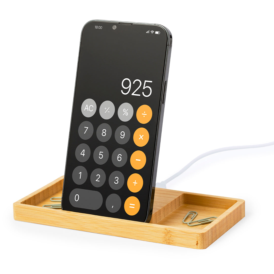 Treit Wireless Charger Organiser – Bamboo 15W Charging Station