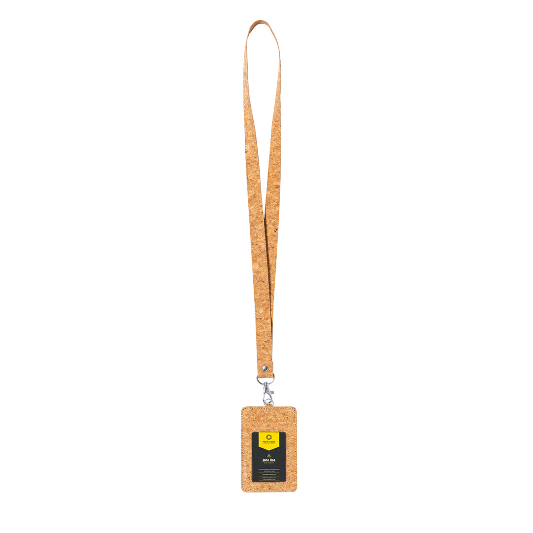 Beryel Natural Cork ID Holder with Lanyard – Sustainable Office Accessory