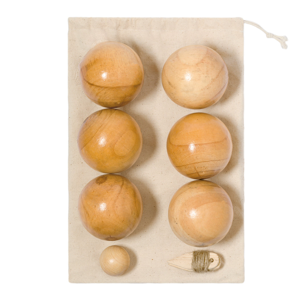 Delero Wooden Pétanque Game – Handcrafted Set in Cotton Carrying Case