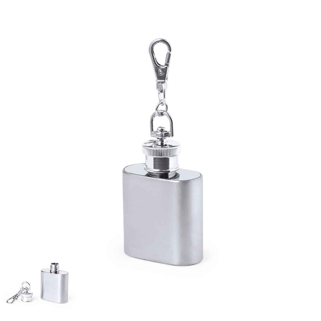 Deneb Flask Keychain – Stainless Steel 30ml Flask with Swivel Hook