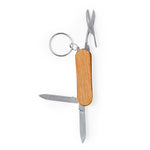 Famke Multitool Keychain – Practical Stainless Steel and Wood Accessory