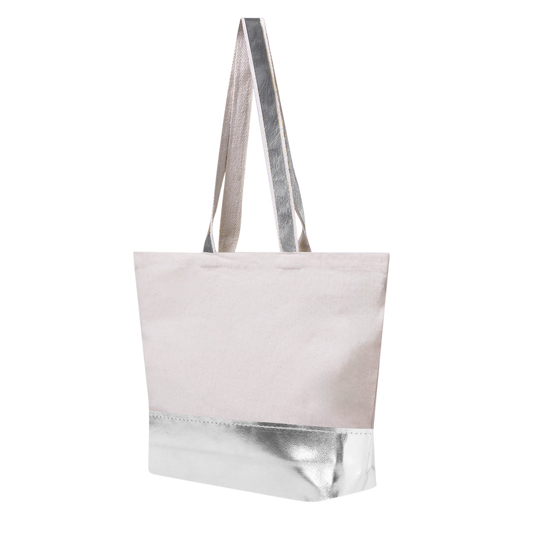 Hitalax Bag – Stylish Recycled Cotton and Metallic PU Leather Tote