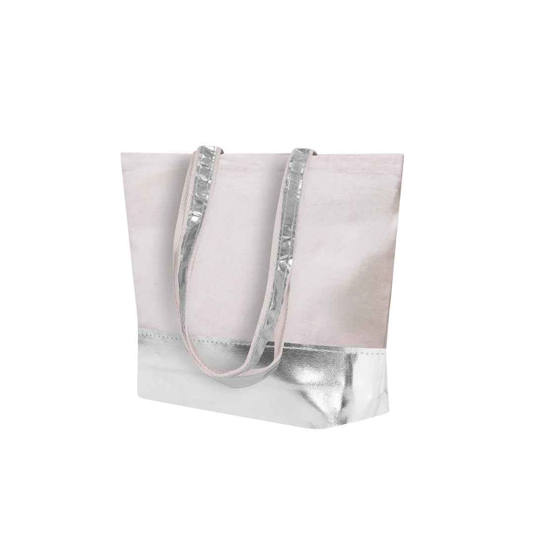 Hitalax Bag – Stylish Recycled Cotton and Metallic PU Leather Tote