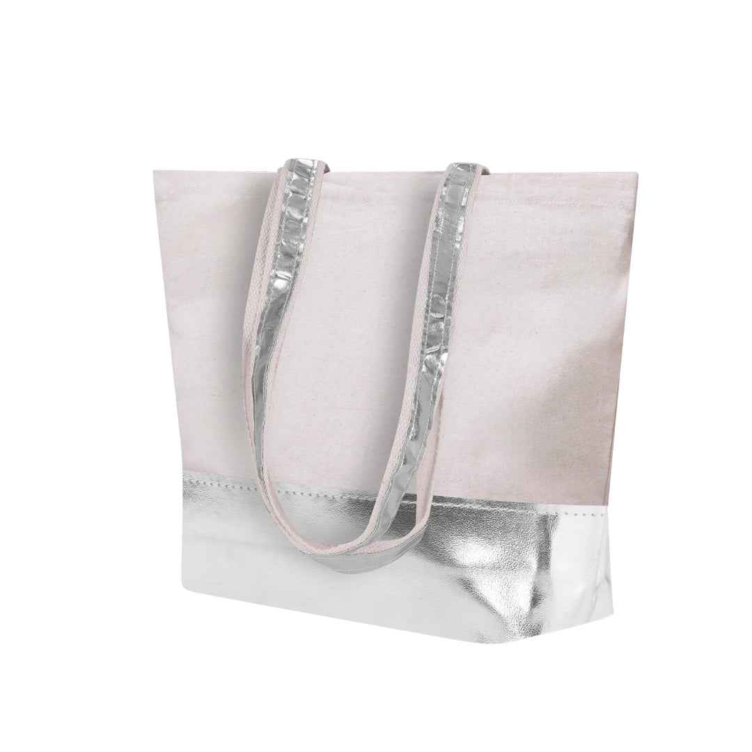 Hitalax Bag – Stylish Recycled Cotton and Metallic PU Leather Tote