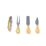 Sondrex Cheese and Wine Set – Sustainable Stainless Steel and Bamboo Accessories