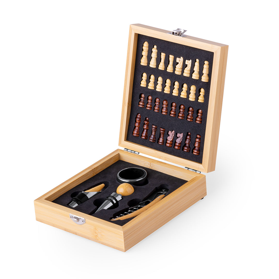 Paluk Bamboo Chess Wine Set - Sustainable Wine Accessories