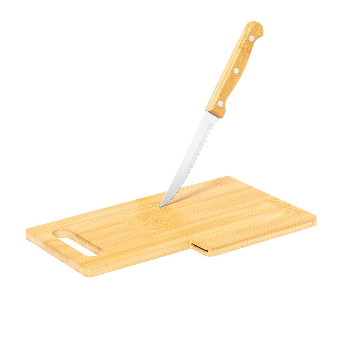 Seslat Bamboo Kitchen Board with Knife – Durable and Eco-Friendly