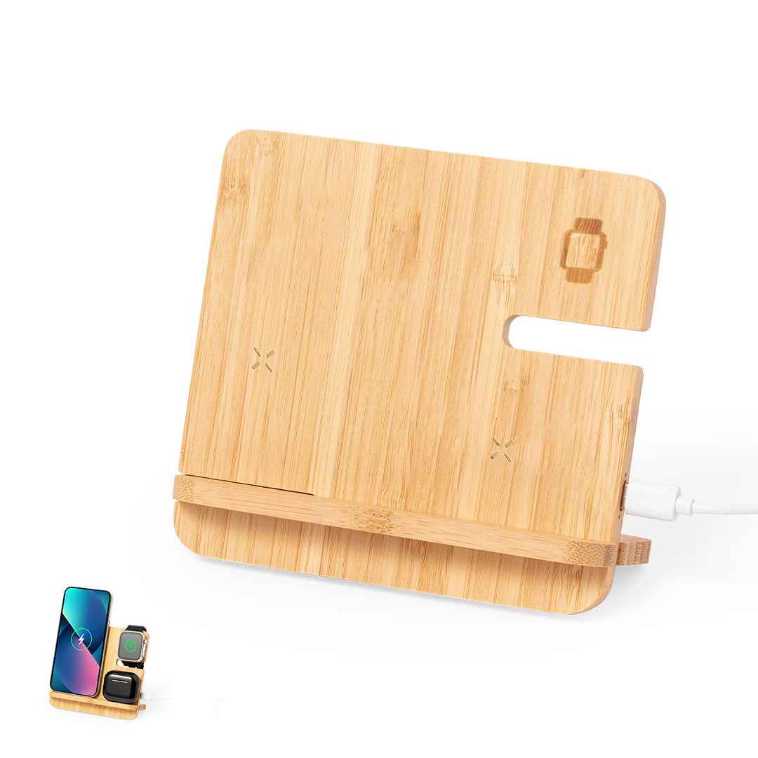 Hamsy Wireless Multi-Charger – Bamboo Sustainable Charging Station