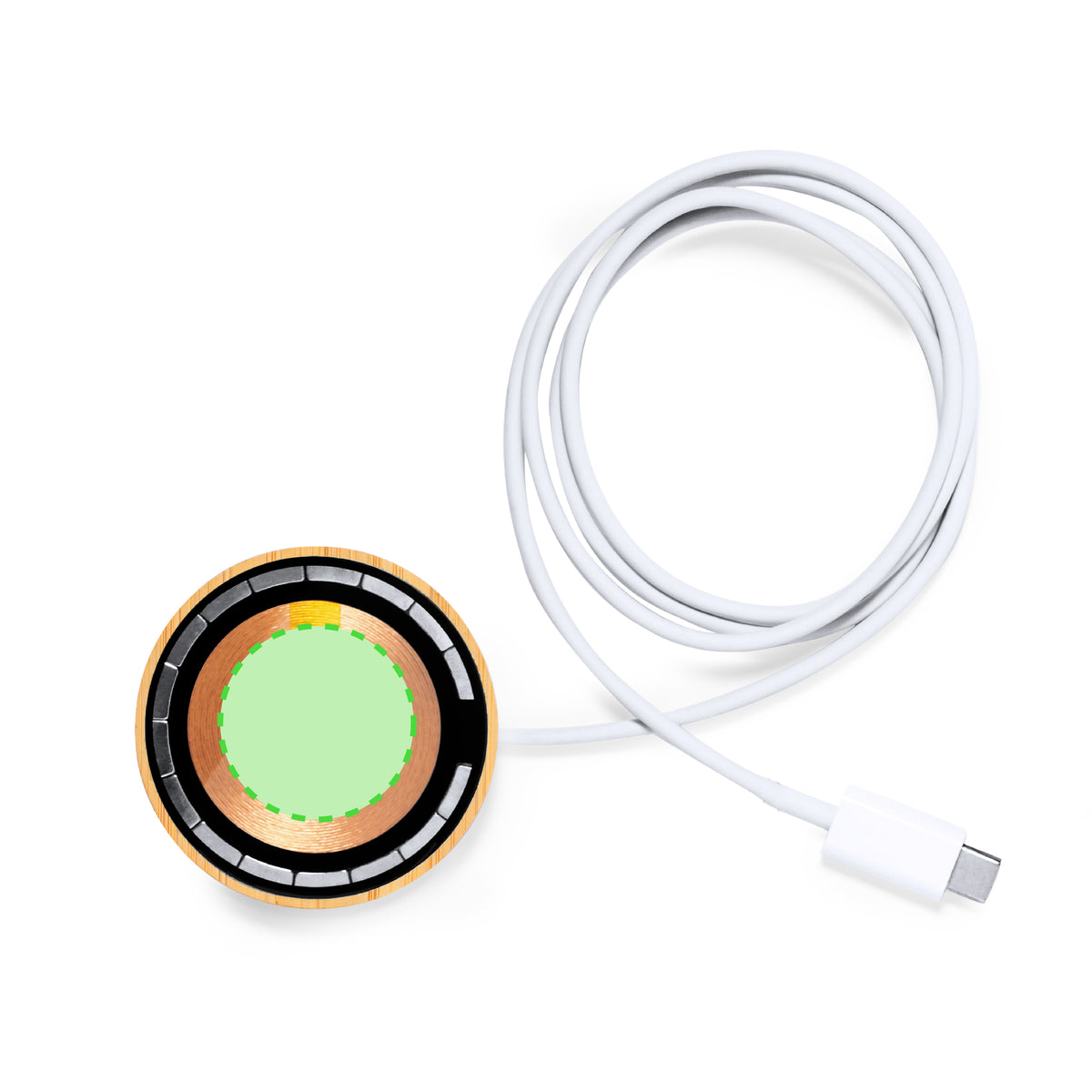 Ming Wireless Charger with Bamboo Base - Sustainable Tech Accessory