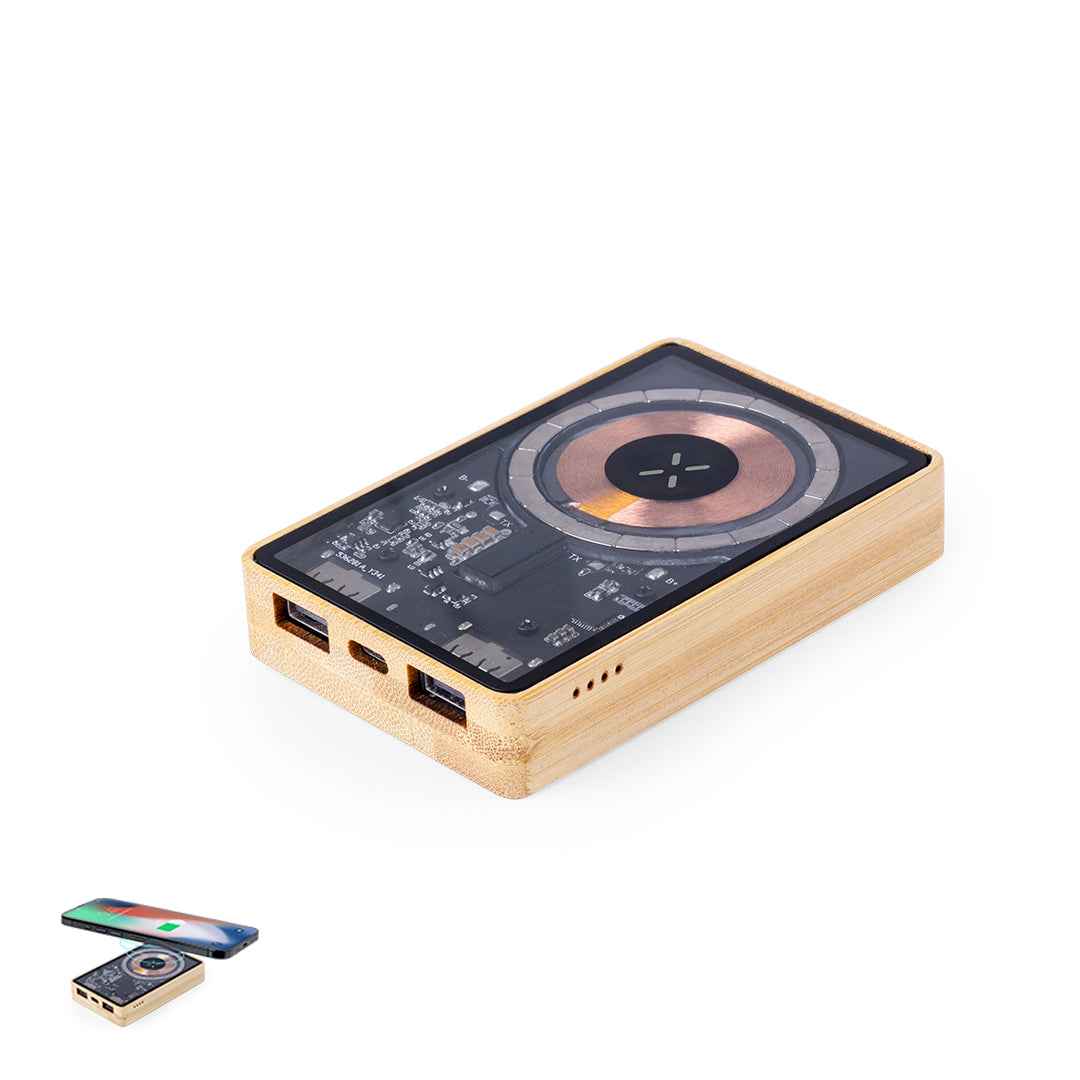 Dominik External Battery – Sustainable Power Bank with Wireless Charging