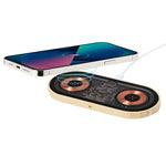 Layerit Dual Wireless Charger with Bamboo Base - Sustainable Tech for Irish Businesses