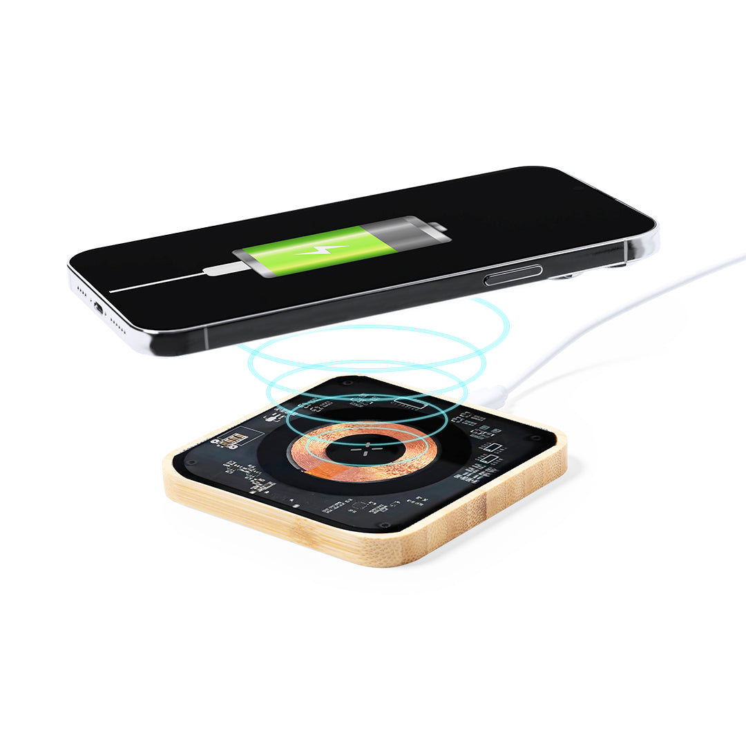 Gaussian Wireless Charger – Sustainable Bamboo Qi Charging Pad
