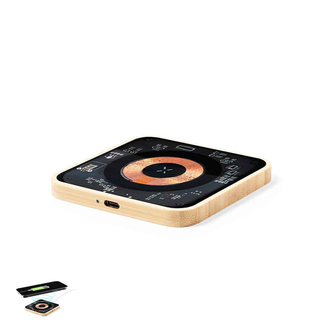 Gaussian Wireless Charger – Sustainable Bamboo Qi Charging Pad