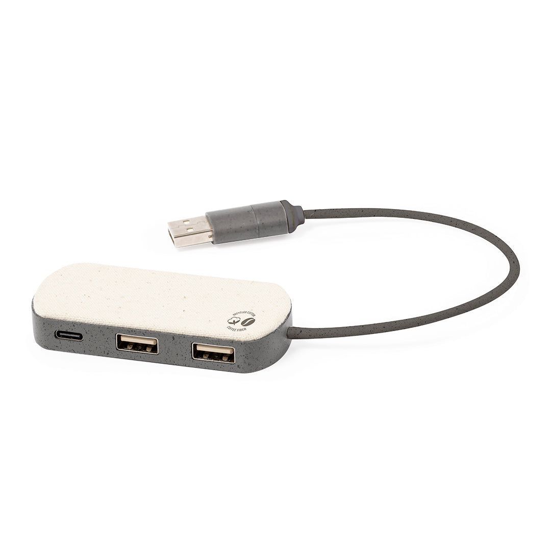Nylox USB hub – Sustainable Coffee Fibre USB 2.0 Hub for Bulk Orders