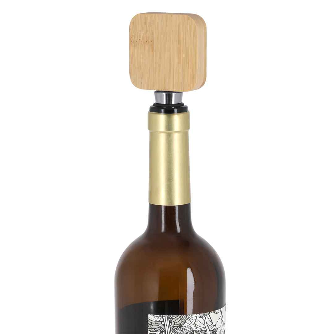 Pomni Bamboo Bottle Stopper with Integrated Opener