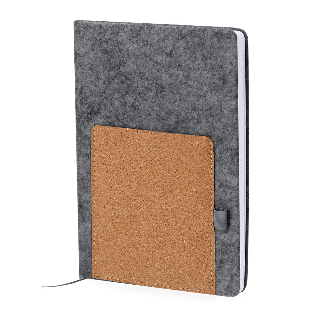 Wilko Notepad - Sustainable RPET Felt Cover with Cork Pocket