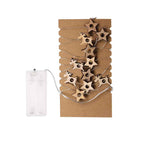 Plentox Illuminated Wooden Garland – Natural Christmas Decoration