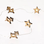Plentox Illuminated Wooden Garland – Natural Christmas Decoration