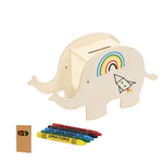 Yilmax Wooden Coin Bank - Customisable Natural Wood Savings Box