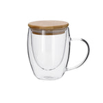 Helmar Thermal Mug – Durable Borosilicate Glass with Bamboo Lid
