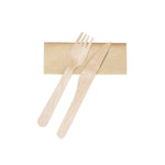 Kumix Eco-Friendly Wooden Cutlery Set – Sustainable 3-in-1 Utensils with Napkin