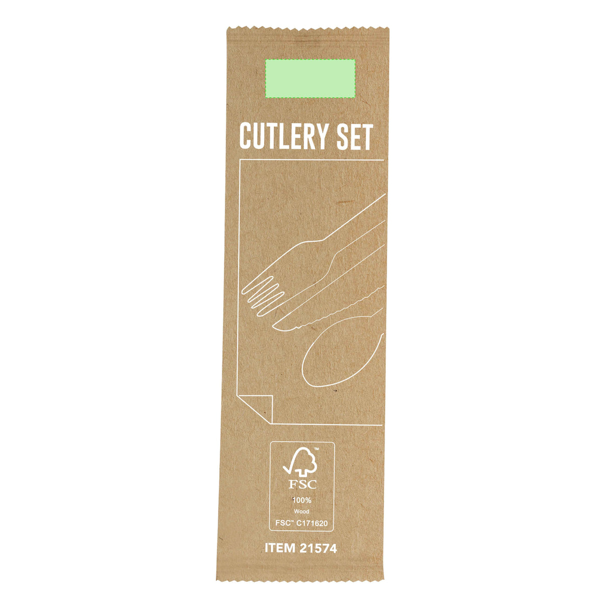 Grinox Eco-Friendly Wooden Cutlery Set with Napkin – Sustainable Takeaway Solution