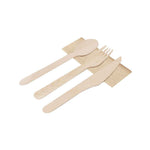 Grinox Eco-Friendly Wooden Cutlery Set with Napkin – Sustainable Takeaway Solution