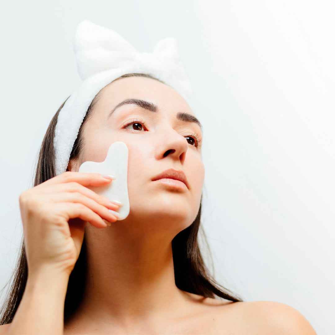 Kunkor Facial Massager - White Jade Stone for Facial Care