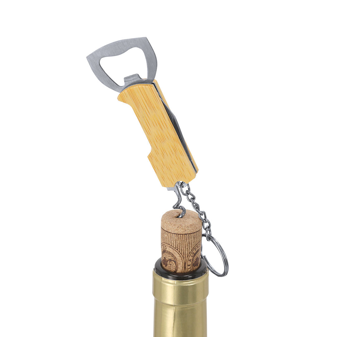 Jilar Keychain Bottle Opener – Bamboo and Stainless Steel Multi-Tool