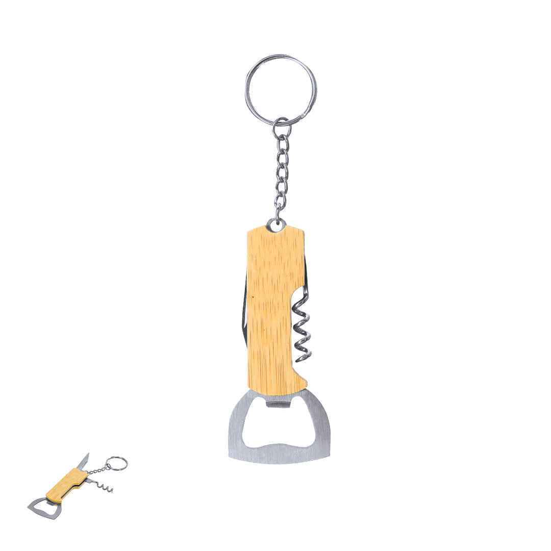 Jilar Keychain Bottle Opener – Bamboo and Stainless Steel Multi-Tool