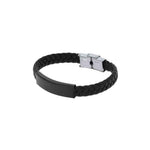 Mubark Bracelet – Stylish Synthetic Leather and Stainless Steel Bracelet