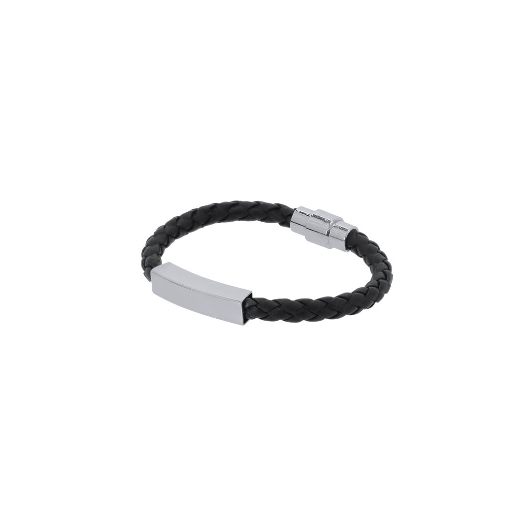 Karasef Bracelet – Stylish Synthetic Leather with Stainless Steel Plate