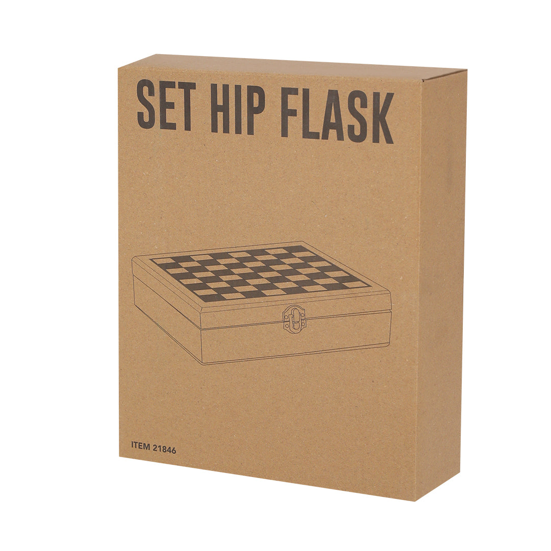 Fleet Hip Flask Set – Elegant Chessboard Design Gift