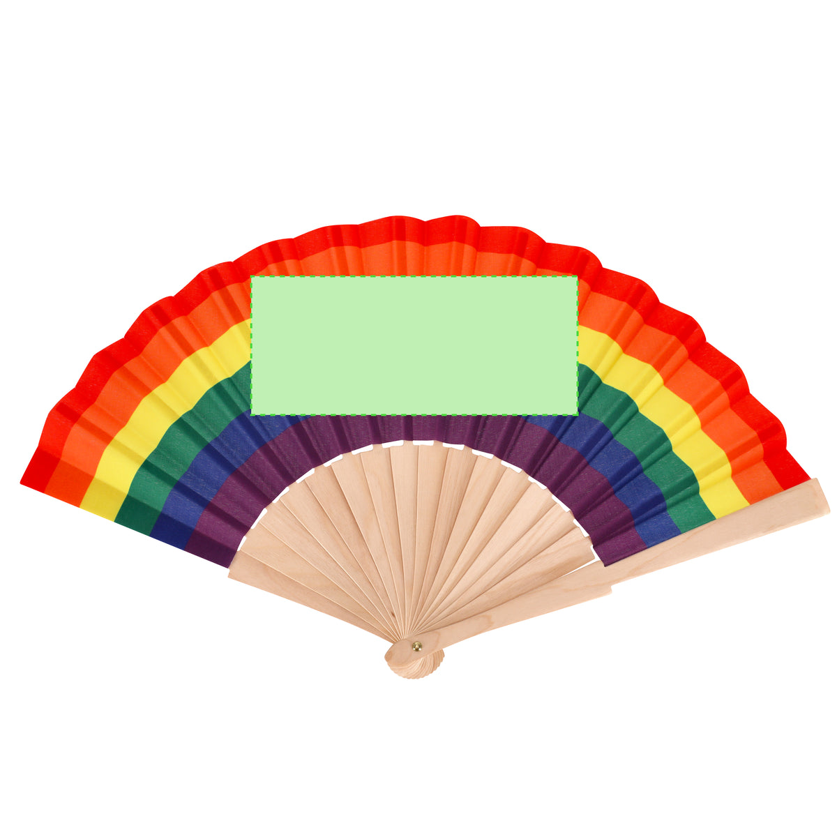 Prokip Rainbow Fan – Natural Wood and Multicolour Fabric Fans