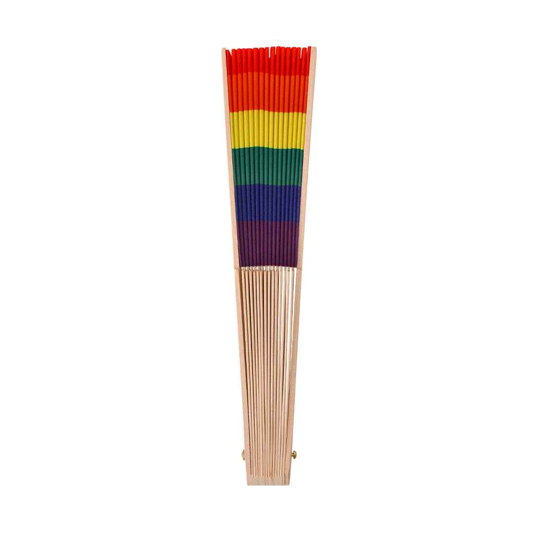 Prokip Rainbow Fan – Natural Wood and Multicolour Fabric Fans