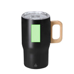 Zaran Thermal Mug – Recycled Stainless Steel Double Wall Mug with Wooden Handle