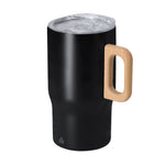 Zaran Thermal Mug – Recycled Stainless Steel Double Wall Mug with Wooden Handle