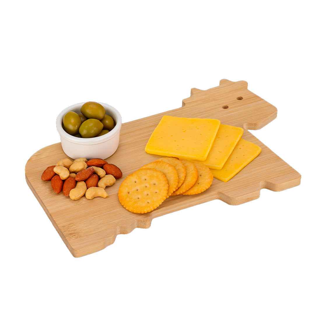 Olisar Bamboo Kitchen Board – Soft Bamboo Cutting Board with Cow Design