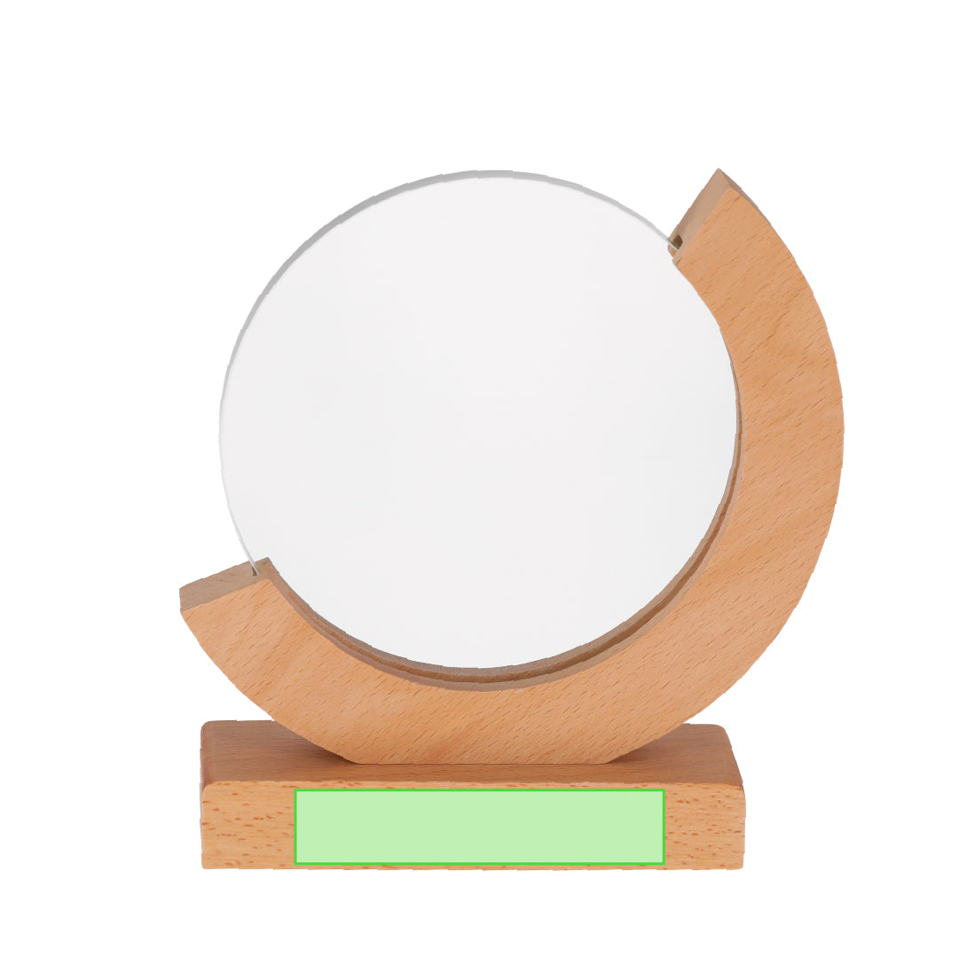 Xiflex Trophy Plate – Elegant Glass Award with Wooden Base