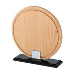 Vererol Trophy Plaque – Elegant Wooden Award with Glass Base