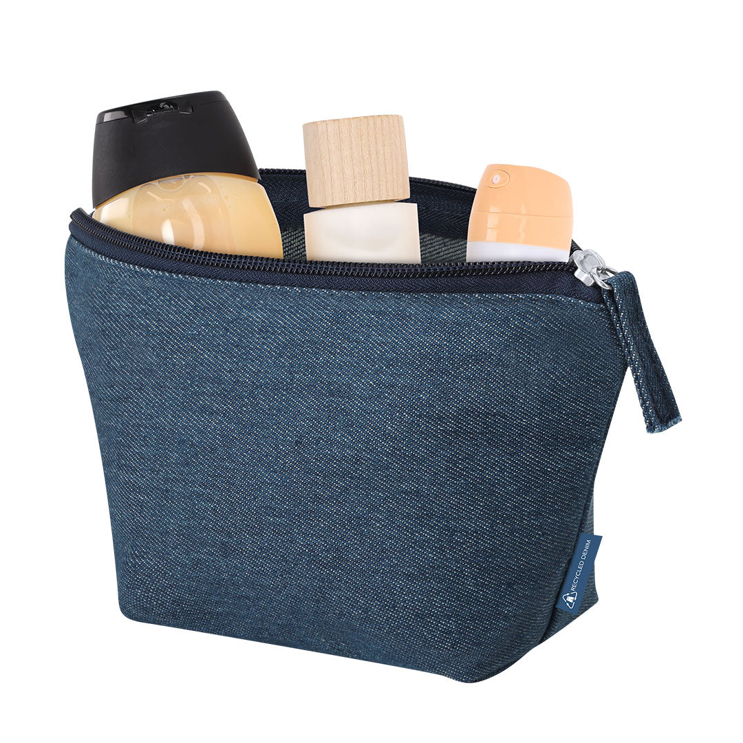 Zinnia Toiletry Bag – Durable Recycled Denim Bags for Bulk Orders | Fou Tees Ireland