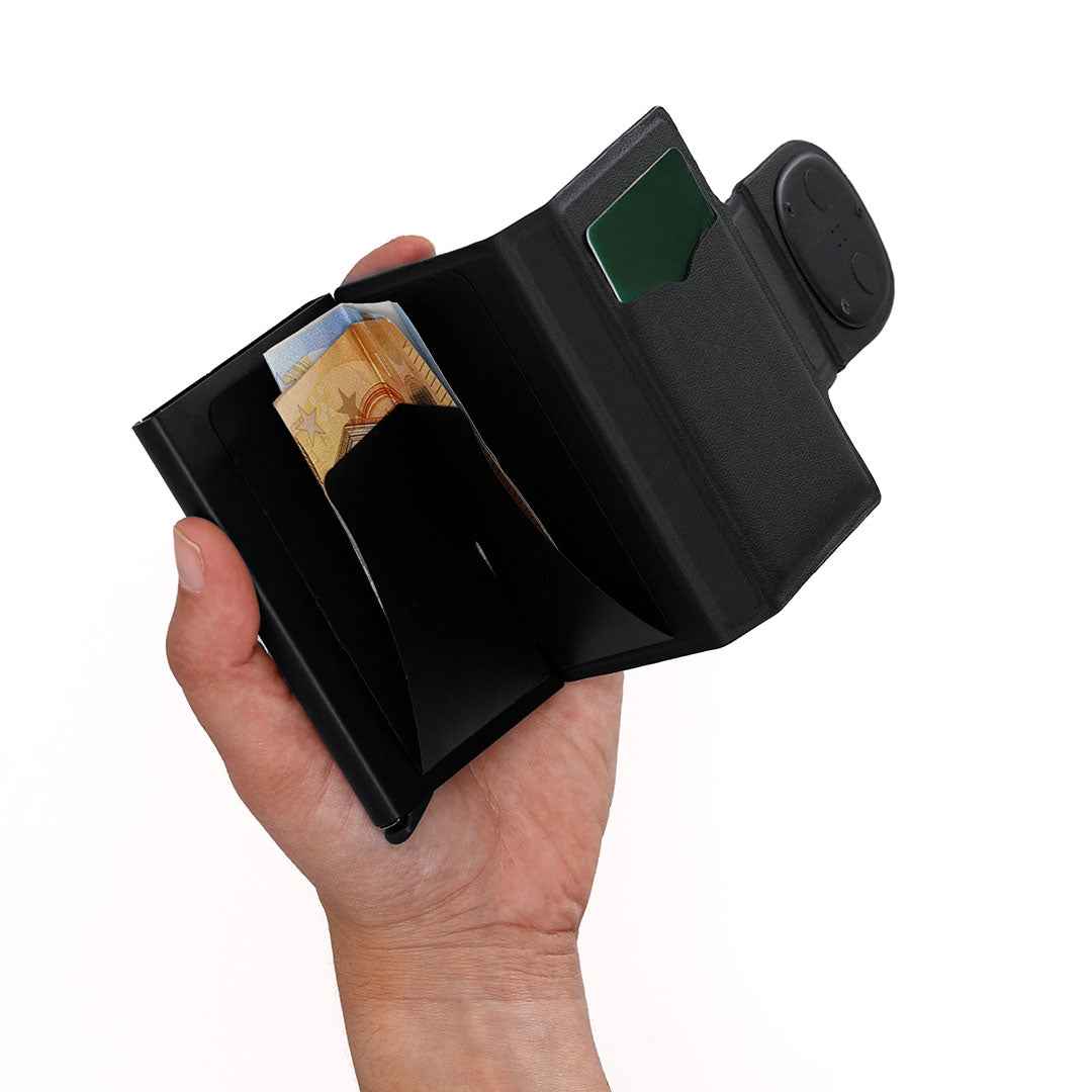 Selkik PU Card Holder with Locator – Secure and Track Your Cards