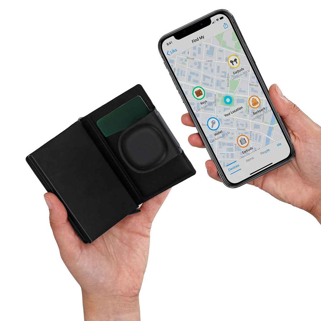 Selkik PU Card Holder with Locator – Secure and Track Your Cards