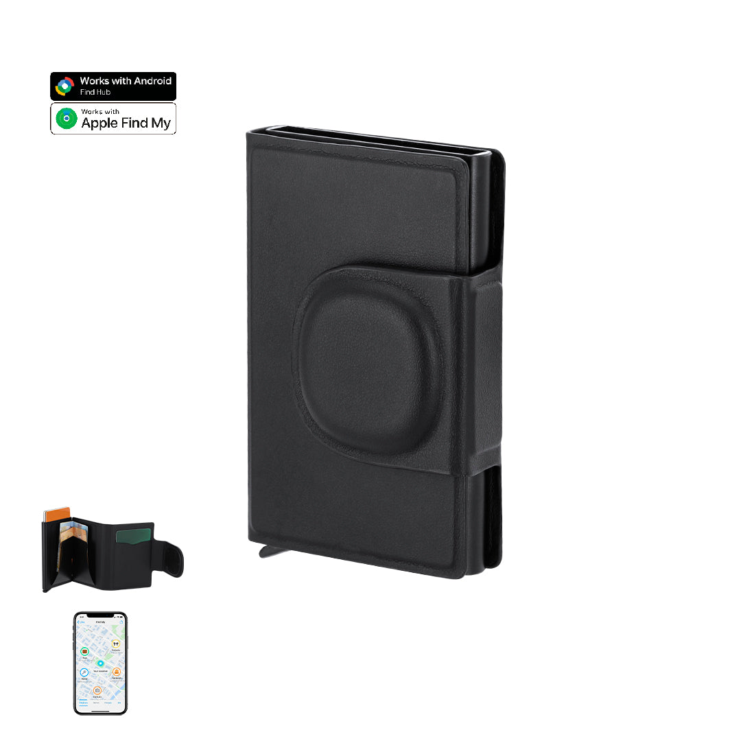 Selkik PU Card Holder with Locator – Secure and Track Your Cards