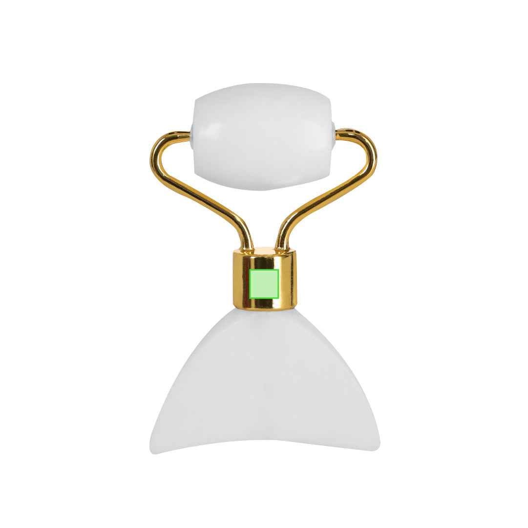 Herbiax Facial Roller – Premium White Jade Stone Massager